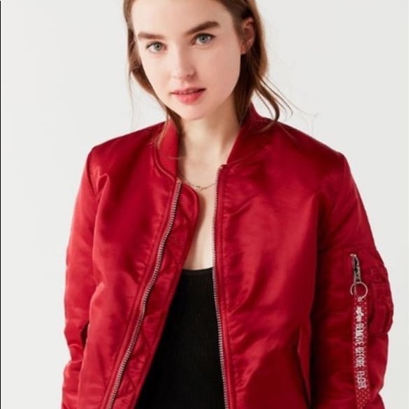 Alpha Industries MA-1 Bomber Jacket Red - Picture 1 of 7